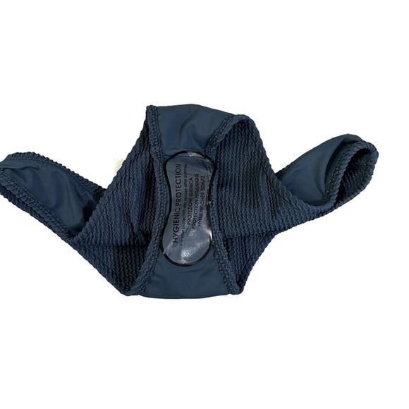 Swimsuits for All Camille Kostek Textured Bikini Bottom Blue Womens Size Small - Picture 2 of 6